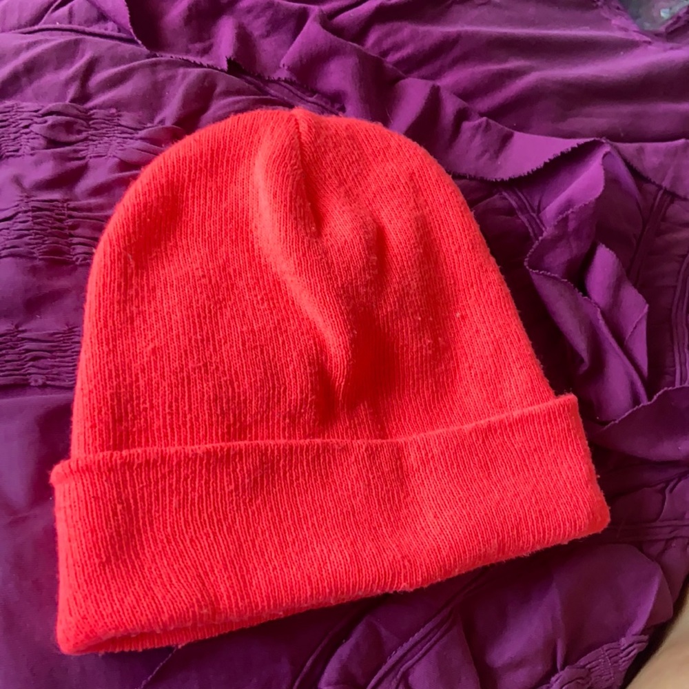 Neon pink beanie